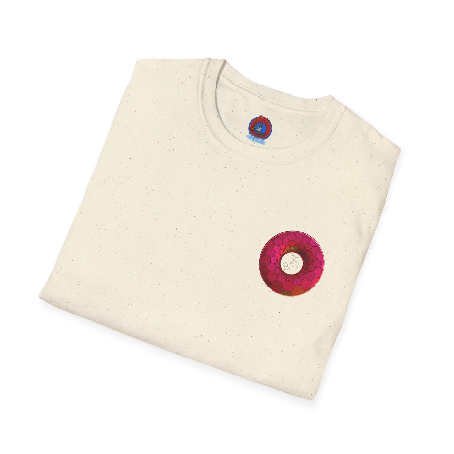 Classic Donut Tee - Unisex Soft-Style - "Dr. Albert Hofmann's Favorite Donut" - series 1.0 - variant 2 - magenta hexadonut