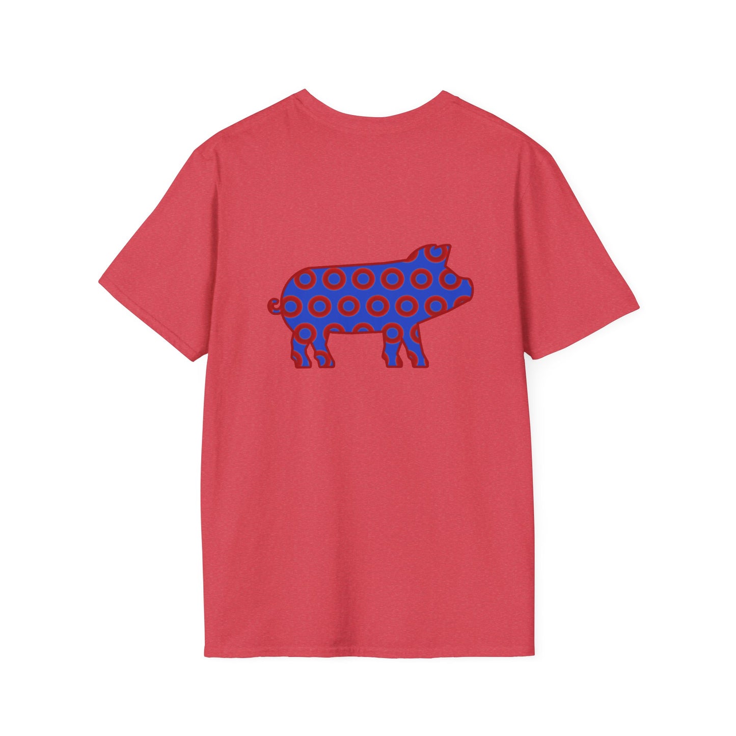 Classic Donut Tee - Unisex Soft-Style - "Guyute's Ugly Donut" - vivid red/blue donut pattern - variant 3