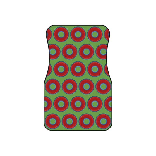 Contacted Car Mats - Set of 2/Front - vivid donut print w/light green background