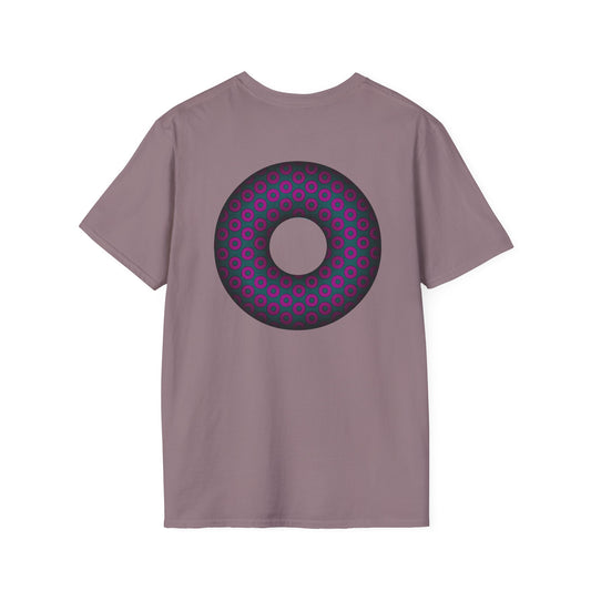 Plain Donuts/Unisex Soft-Style - "Plain Paradoxical Grided Donuts" - dark magenta/faded navy donuts