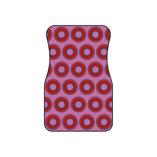 Contacted Car Mats - Set of 2/Front - vivid donut print w/pink background