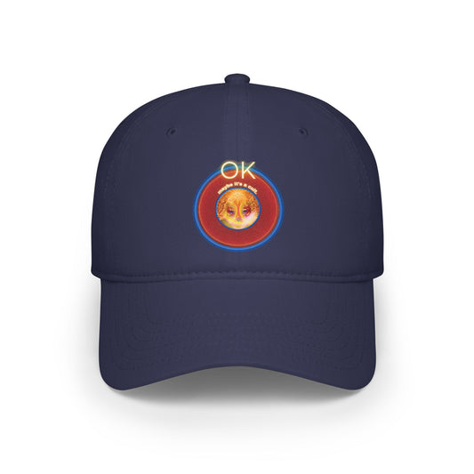 Lumpy Donut Baseball Cap - "Conjurers' of Awesome Donut Cap" - variant 3 - rustic red donut w/