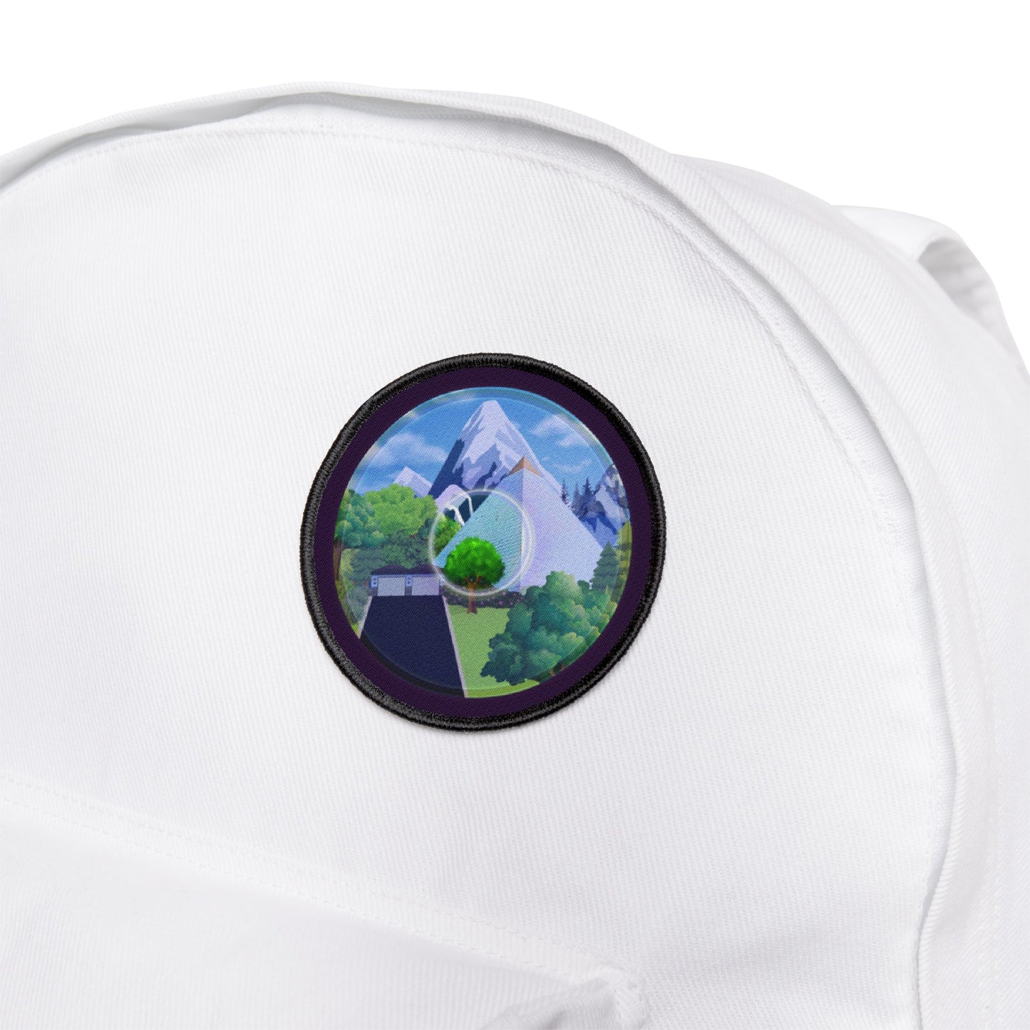 Iron-On Donut Patch - "Mansions of South Park Donut Patch" - blue/green pic donut - variant 2