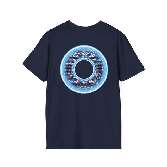Classic Donut Tee - Unisex Soft-Style - "Microdot Donut" - light blue pixilated donut
