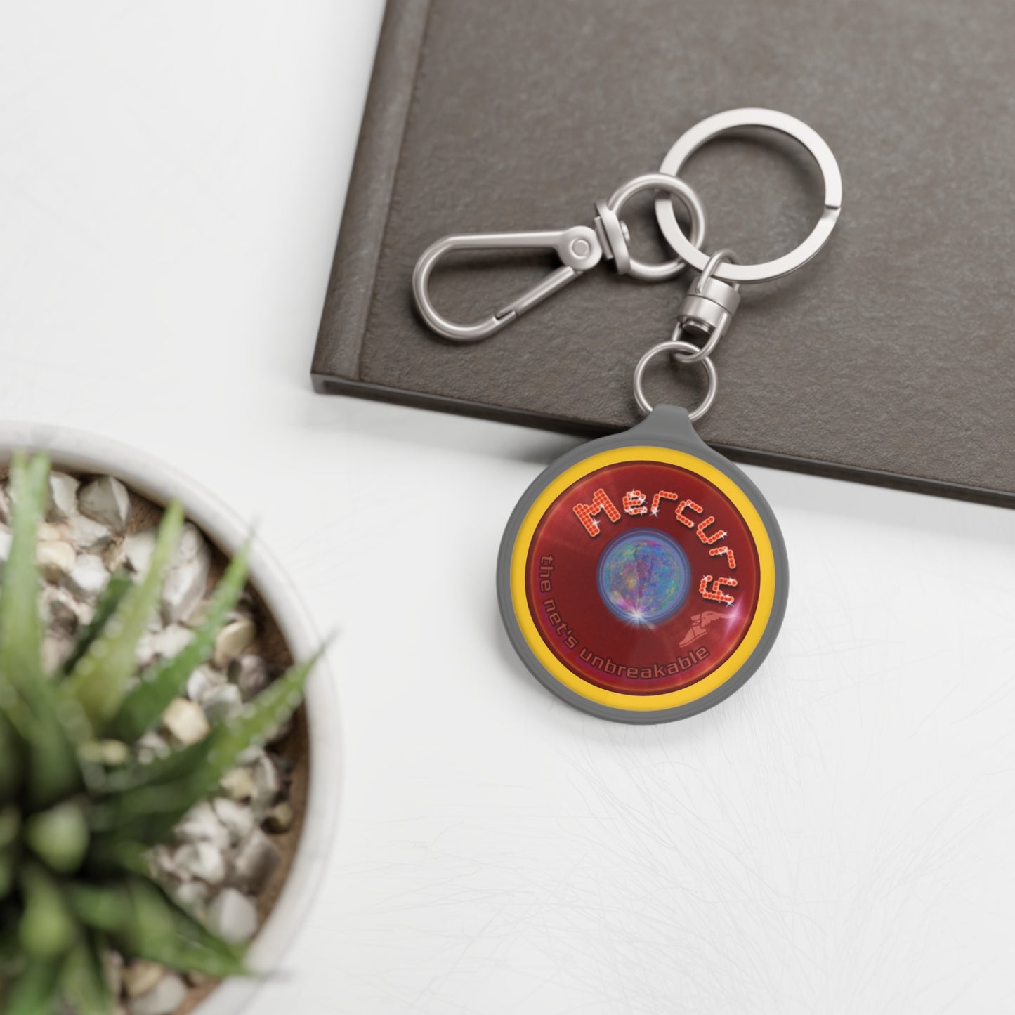 Lumpy Donut Keychain - "Donuts of the Gods - Mercury Edition" - series 1.0 - variant 5 - red record donut