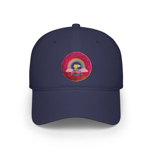 Lumpy Donut Baseball Cap - "Caddy Spaghetti Incident Donut Cap" - variant 1 - magenta hexadonut w/