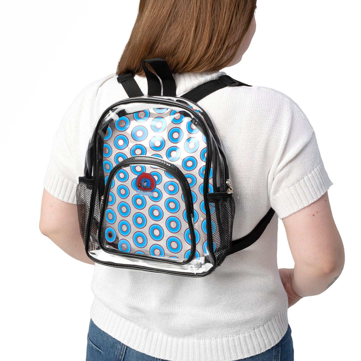 Lumpy Clear Pack/Concert Buddy - Plain Vivid Donut Print - light blue/red