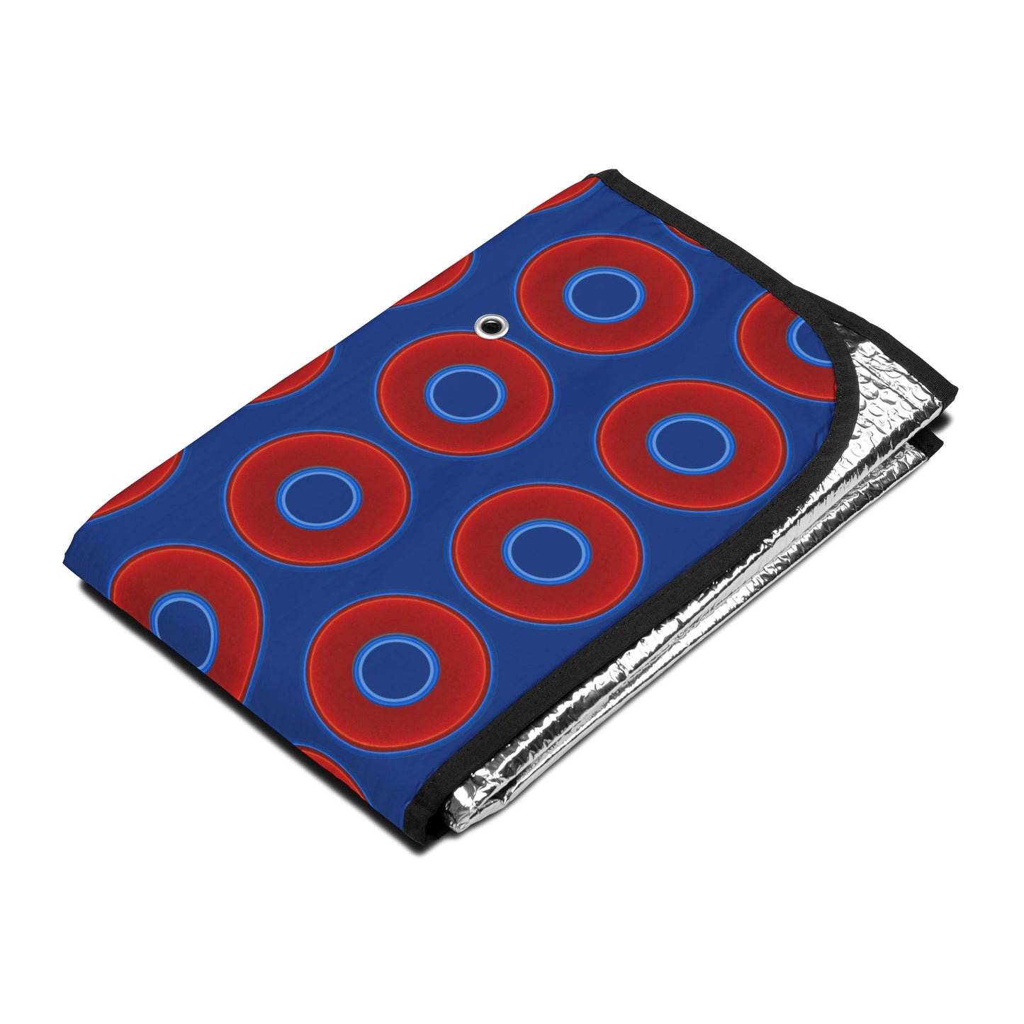 Automotive Donut Sun Shade - red vivid donuts w/dark blue background