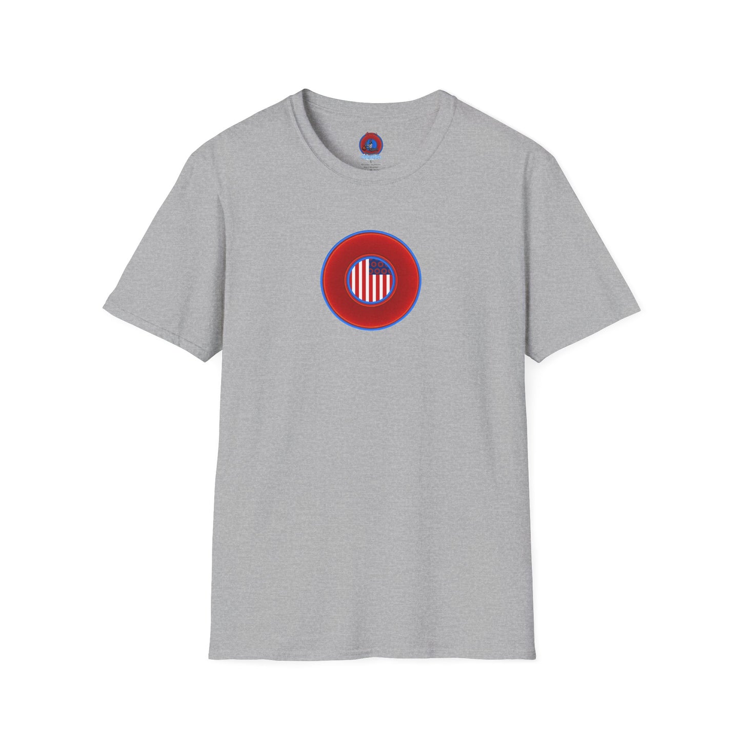 Classic Donut Tee - Unisex Soft-Style - "One Indivisible Donut" - vivid red phreedom donut - variant 1