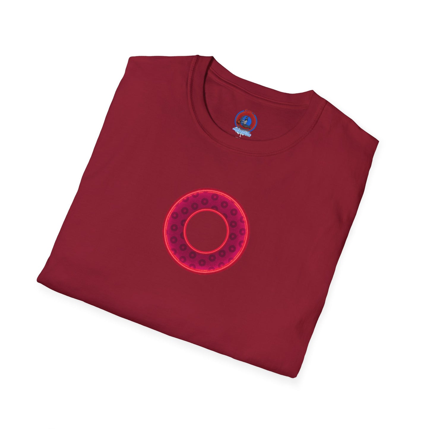 Plain Donuts/Unisex Soft-Style - "Plain Wide Mouthed Paradoxical Donuts" - dark red/bright red donuts
