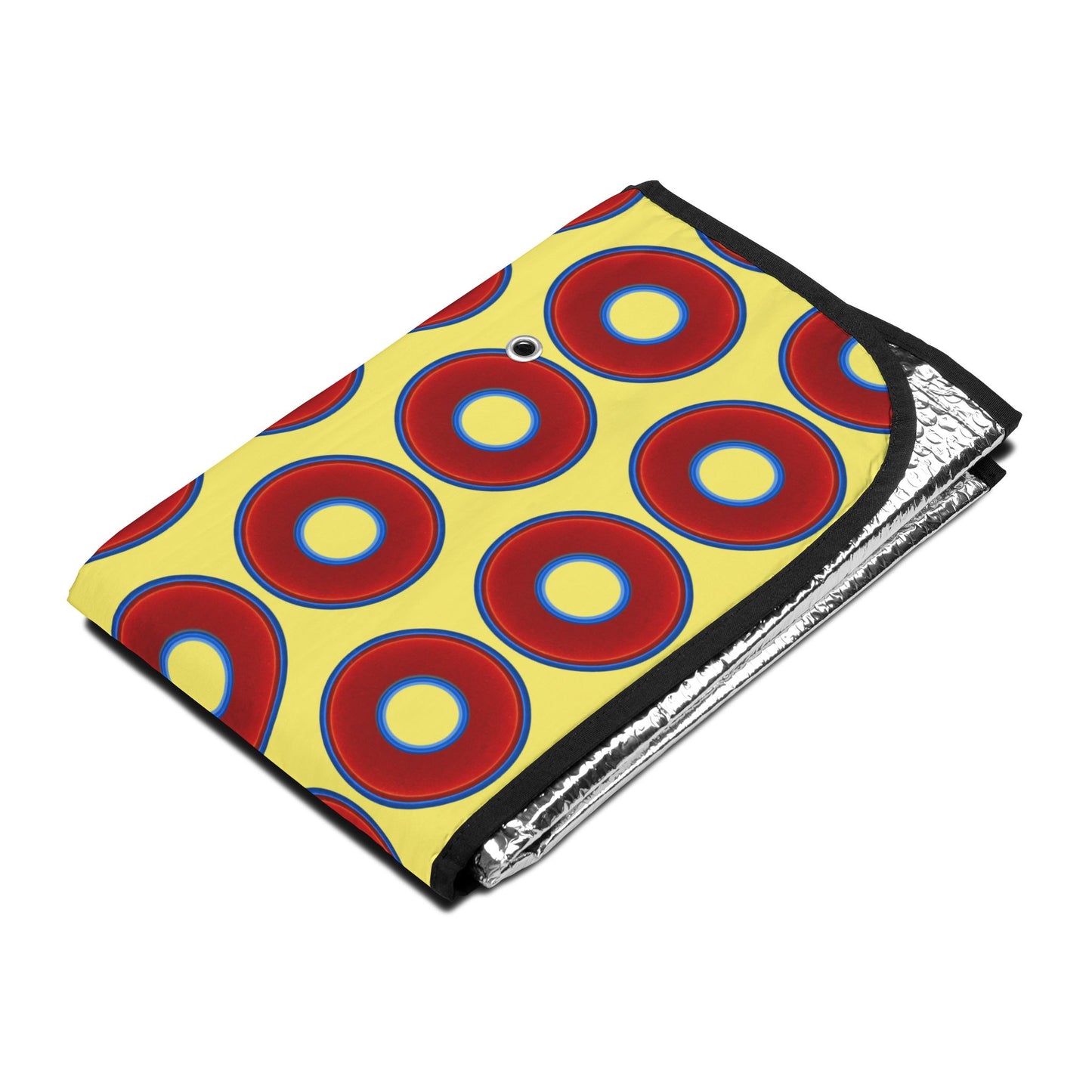 Automotive Donut Sun Shade - red vivid donuts w/yellow background