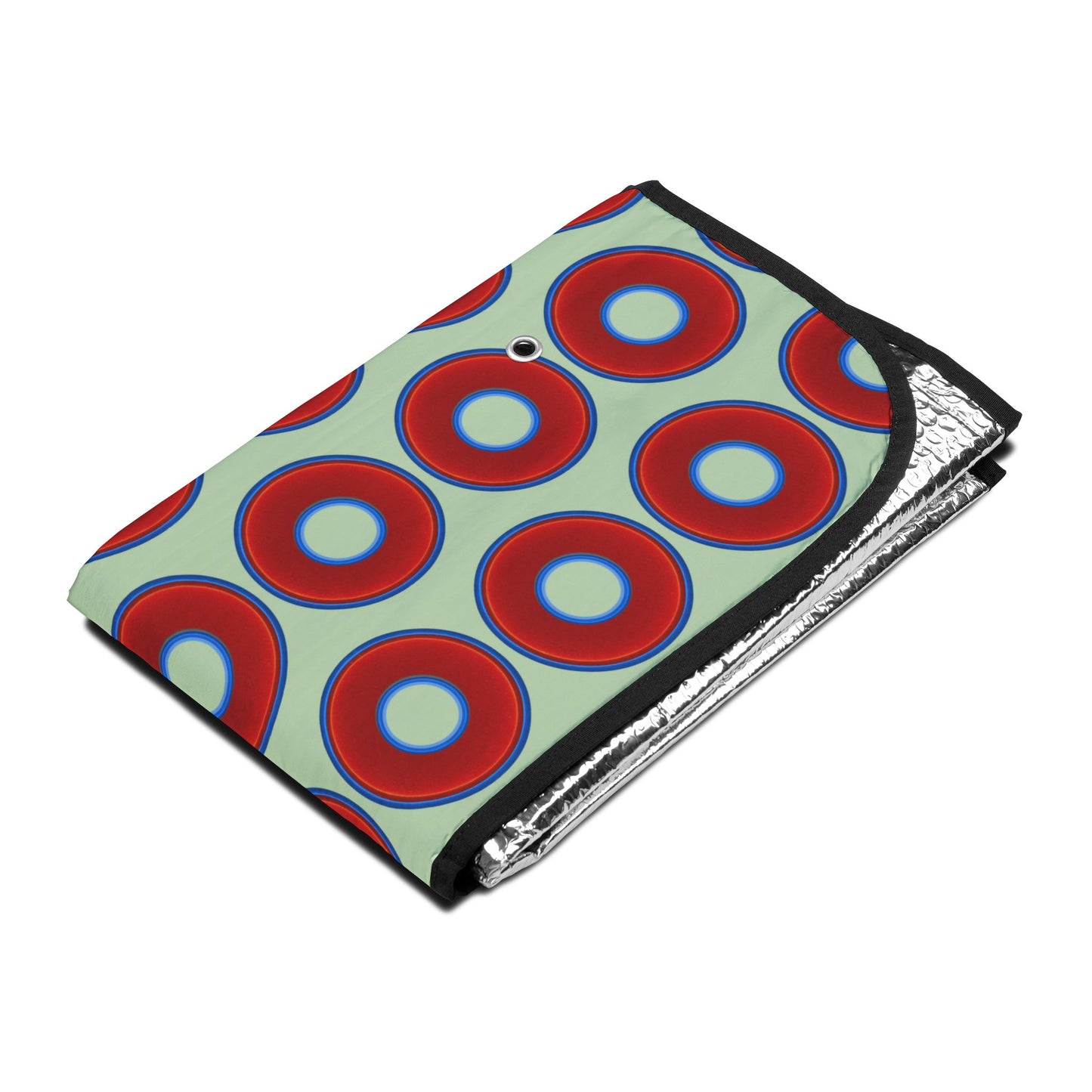 Automotive Donut Sun Shade - red vivid donuts w/seafoam background