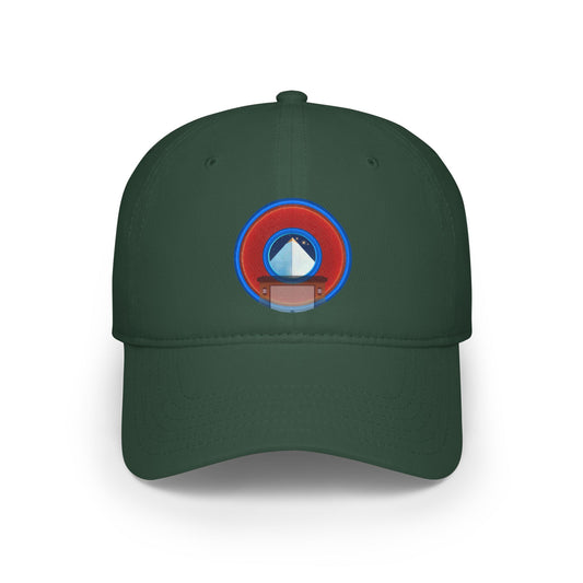 Lumpy Donut Baseball Cap - "Limestone Donut Caps So Large" - variant 2 - rustic red donut w/