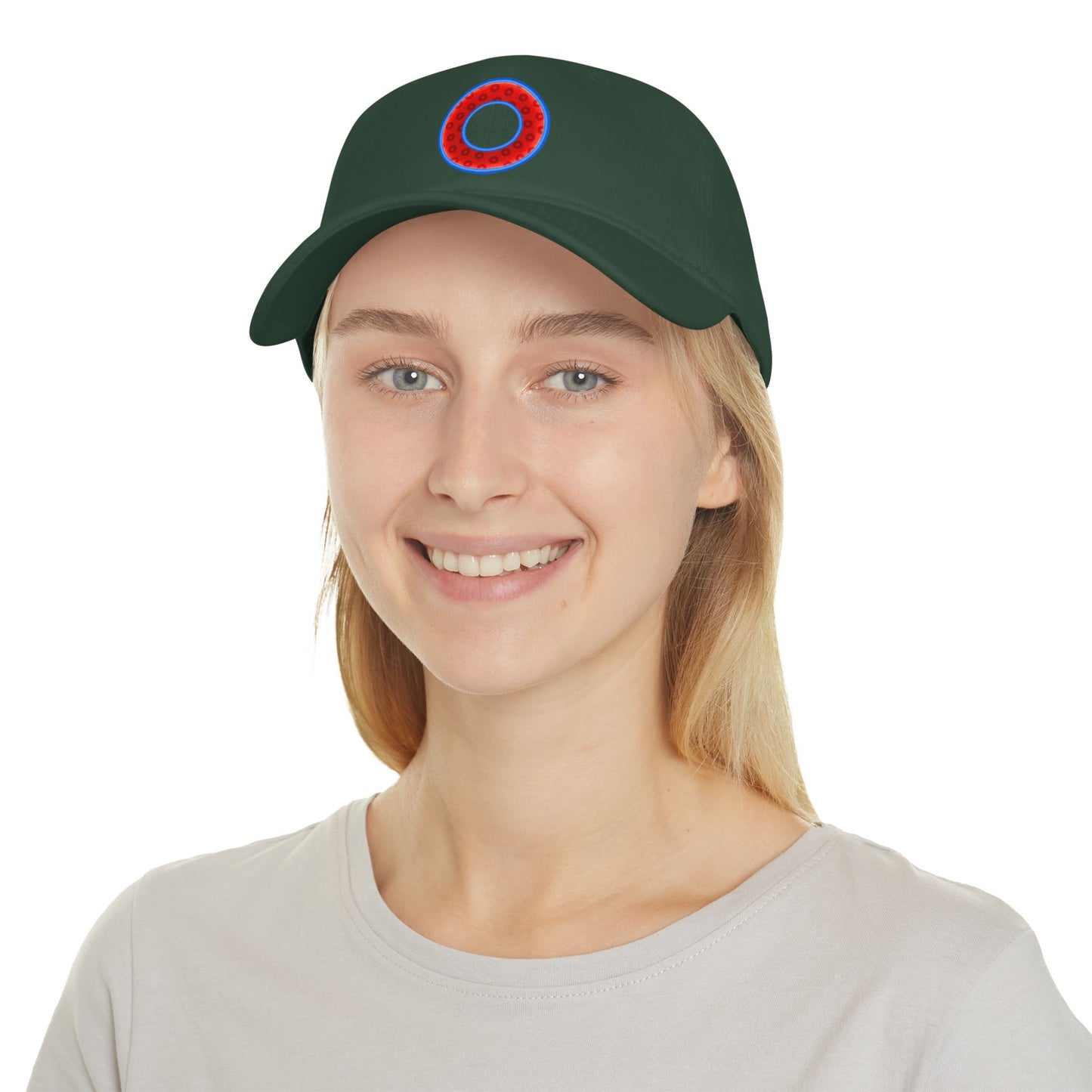 Lumpy Donut Baseball Cap - "Plain Paradoxical Wide Mouth Donut Cap" - paradoxical red/blue wide mouth donut w/ - variant 2