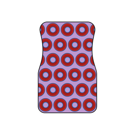 Contacted Car Mats - Set of 2/Front - vivid donut print w/wisteria purple background