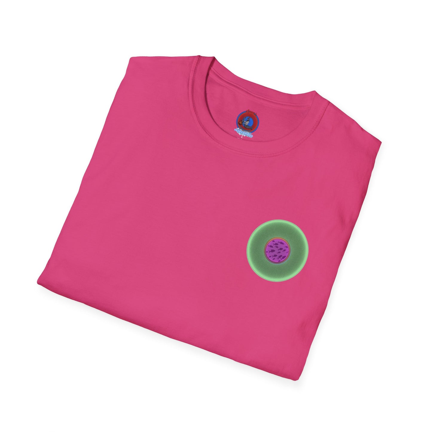 Classic Donut Tee - Unisex Soft-Style - "Swimming By" - variant 1 - series 1.0 - florescent green donut
