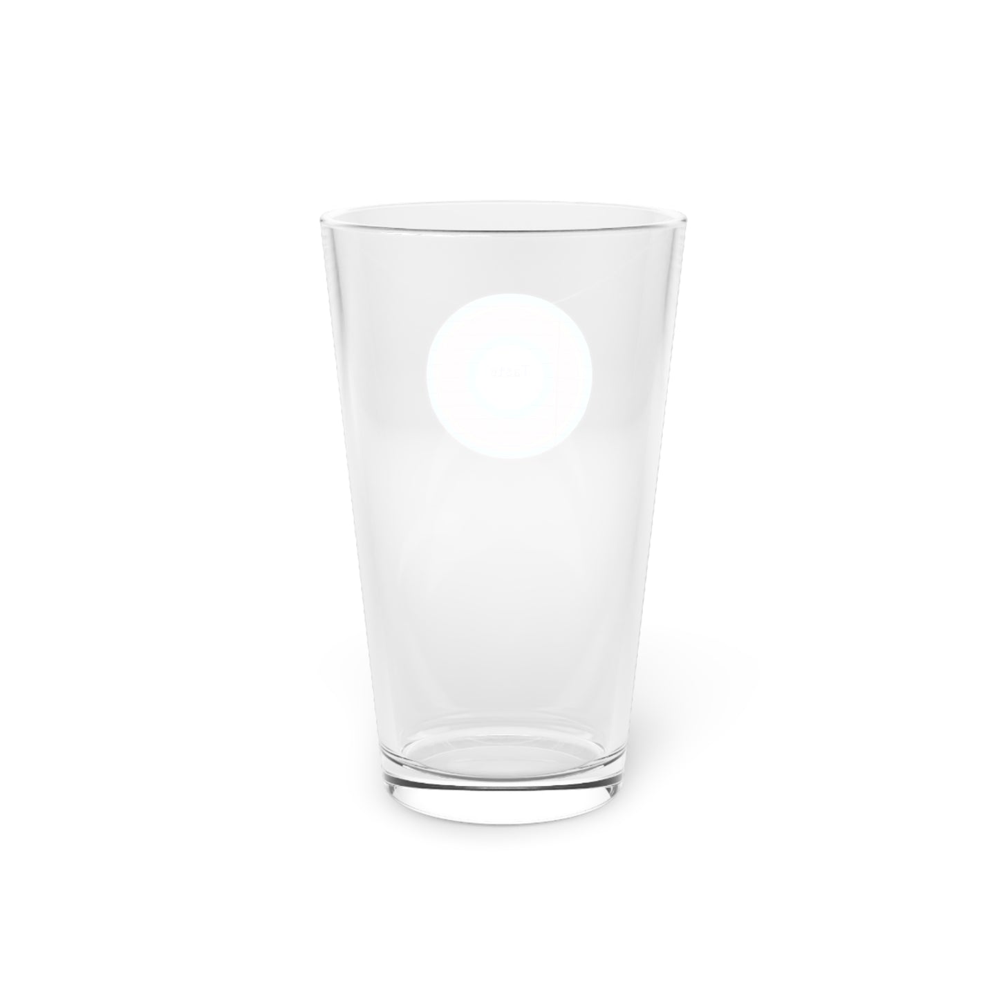 16oz Lumpy Pint Glass - "Tasty Pint Glass" - rustic red/blue donut