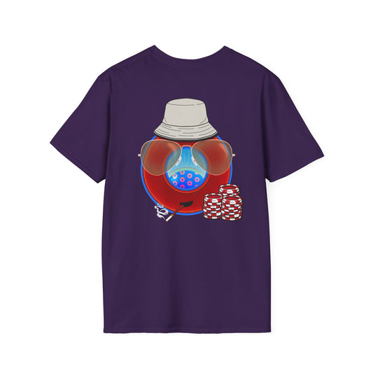 Classic Donut Tee - Unisex Soft-Style - "Gonzo Donut - Fear and Loathing in Gamehendge" - vivid red donut