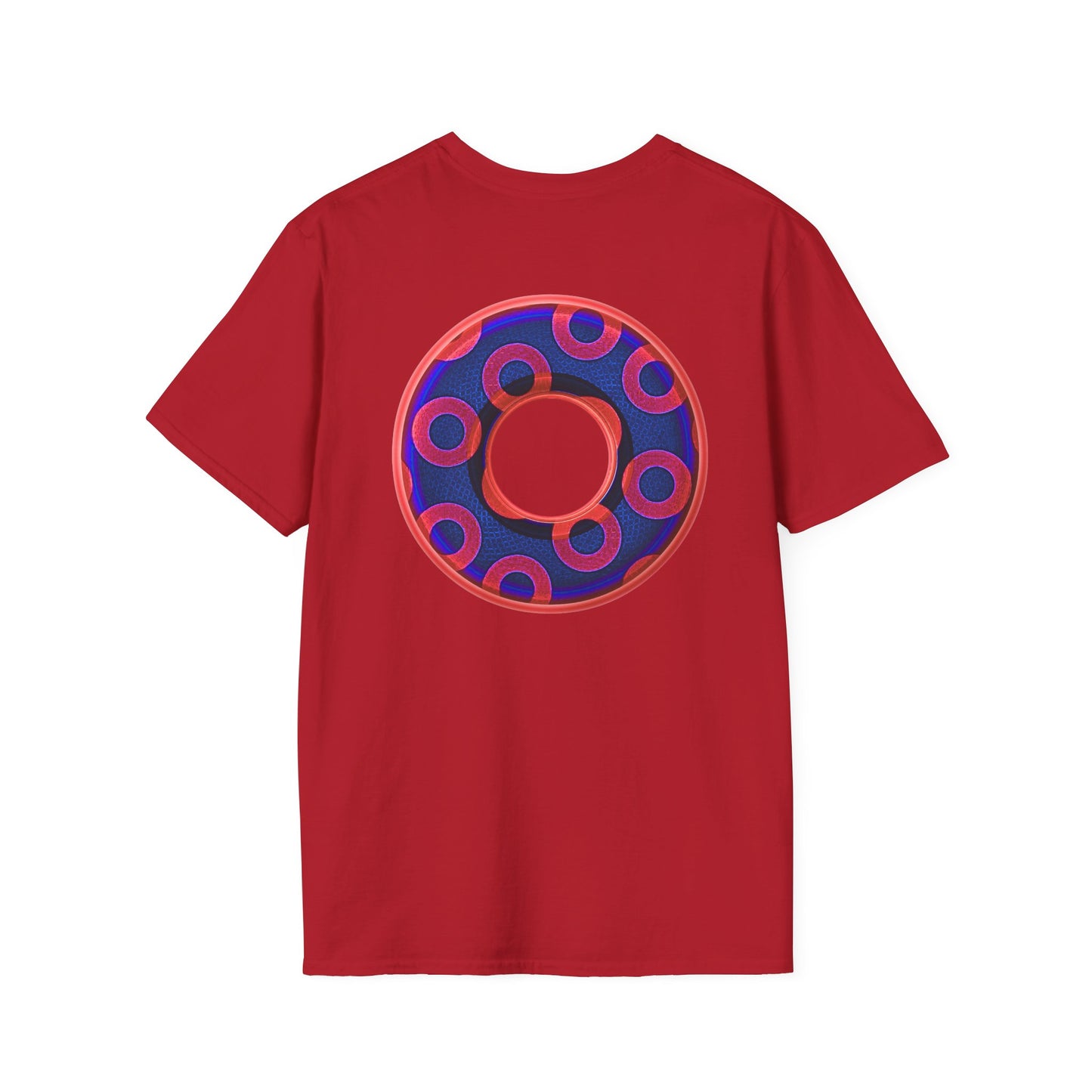 Plain Donuts/Unisex Soft-Style - "Plain Rustic Paradoxical Donuts" - red/dark royal blue donuts