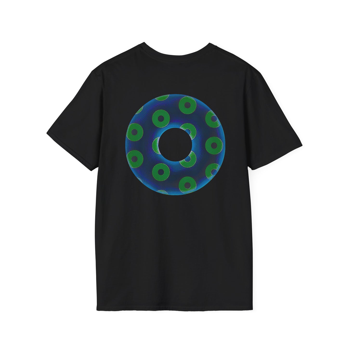 Plain Donuts/Unisex Soft-Style - "Plain Blimpy Paradoxical Donuts" - dark blue/lime green donuts