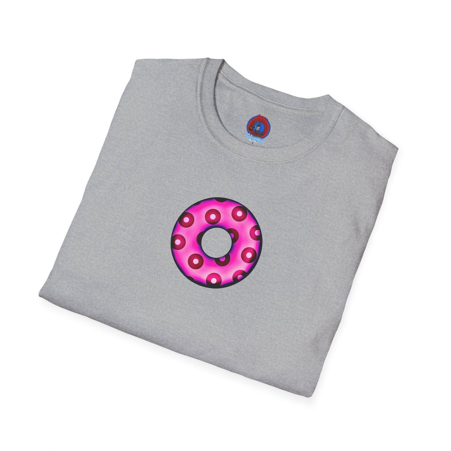 Plain Donuts/Unisex Soft-Style - "Plain Blimpy Paradoxical Donuts" - bright magenta/red donuts