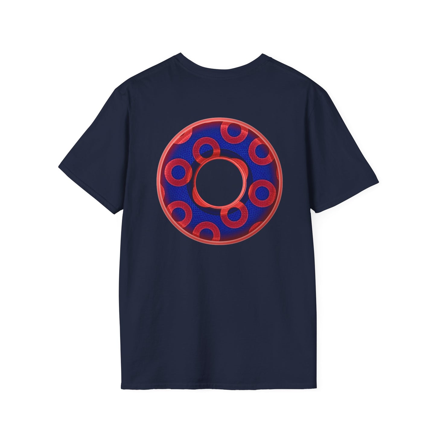 Plain Donuts/Unisex Soft-Style - "Plain Rustic Paradoxical Donuts" - red/ blue donuts