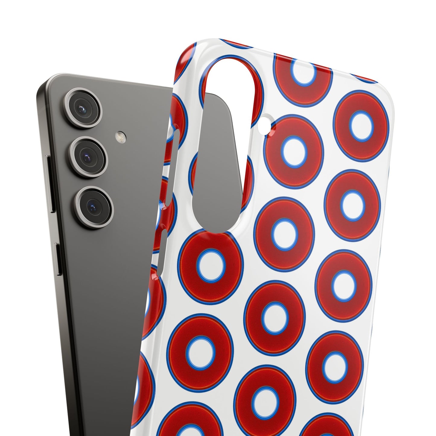 Lumpy Donut Snap Case - red vivid donut print w/white background