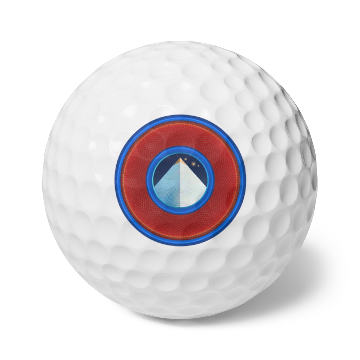 Lumpy Donut Golf Balls - 6-pack - "Limestone Golf Balls so Large" - red rustic donut