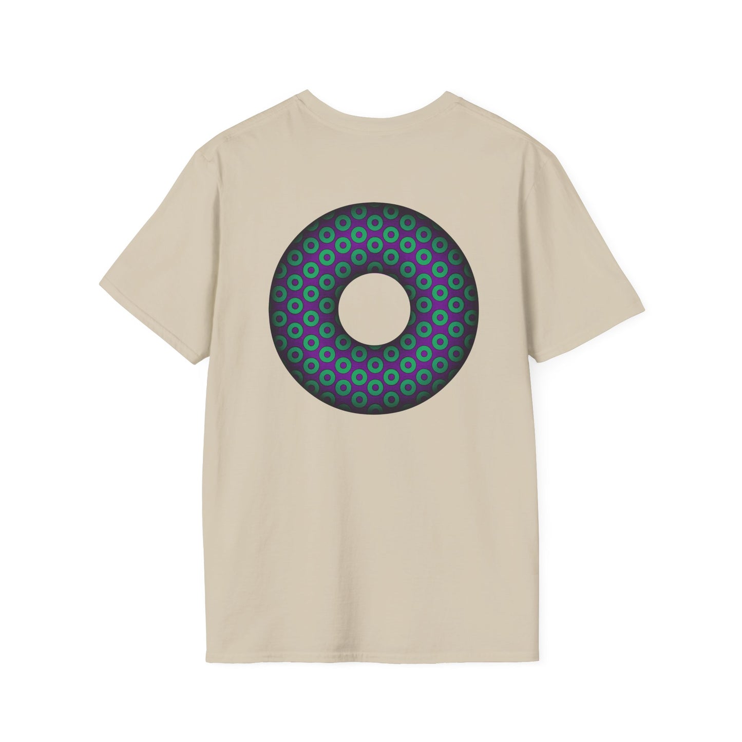 Plain Donuts/Unisex Soft-Style - "Plain Paradoxical Grided Donuts" - green/purple donuts
