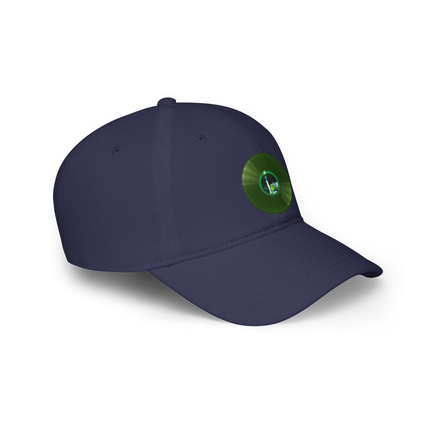 Lumpy Donut Baseball Cap - "Rutherford's Staying Alive Donut Cap" - variant 2 vivid green record donut w/