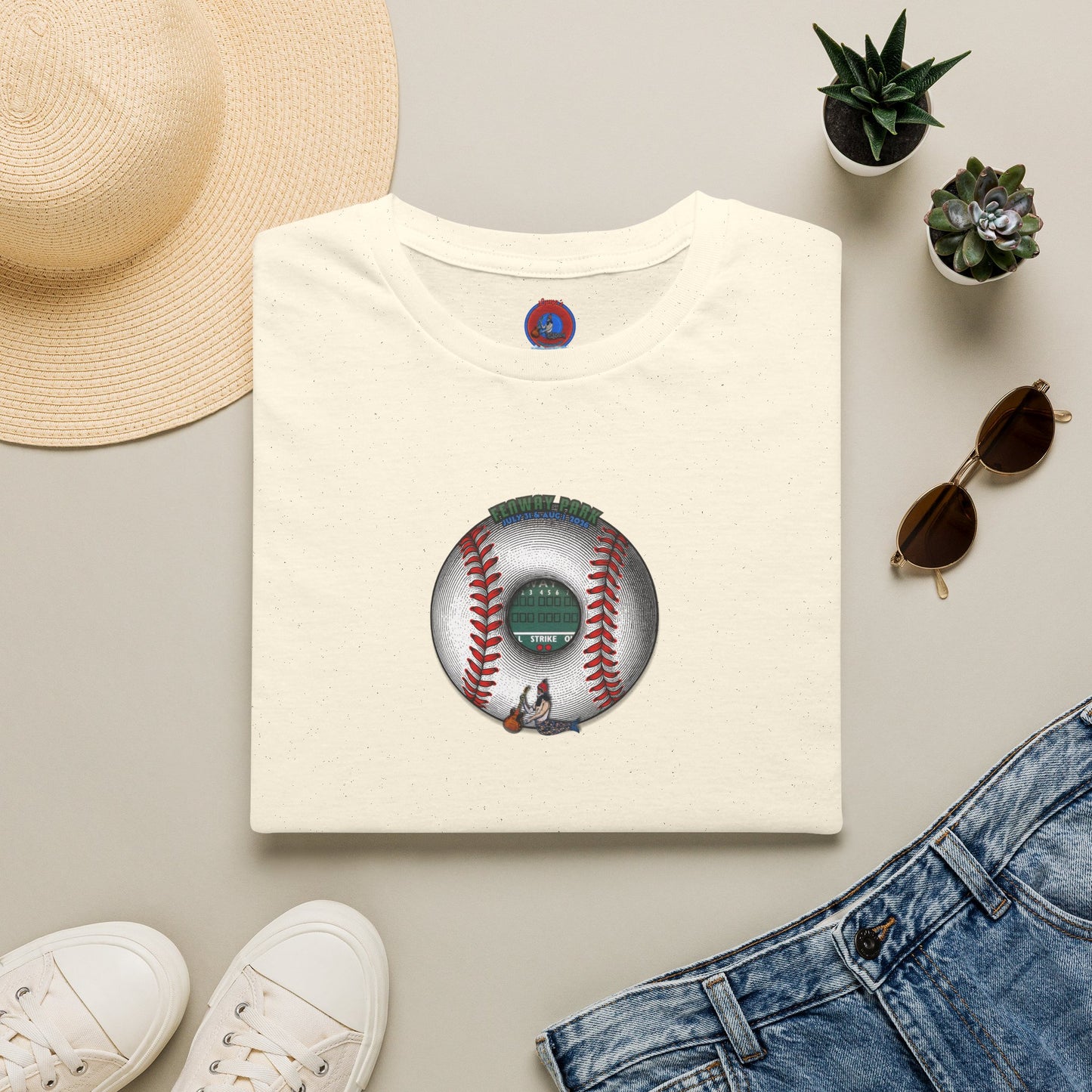 Classic Donut Tee - Unisex Soft-Style - "Phenway Ballpark Donuts" - white/red major league donut - variant 6