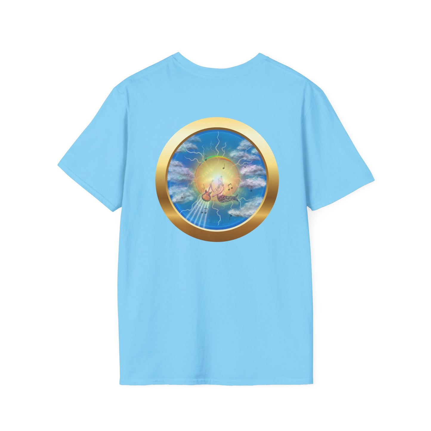 Classic Donut Tee - Unisex Soft-Style - "The Divided Donut" - variant 1 - blue/blue donut [*50% to The Divided Sky Foundation]