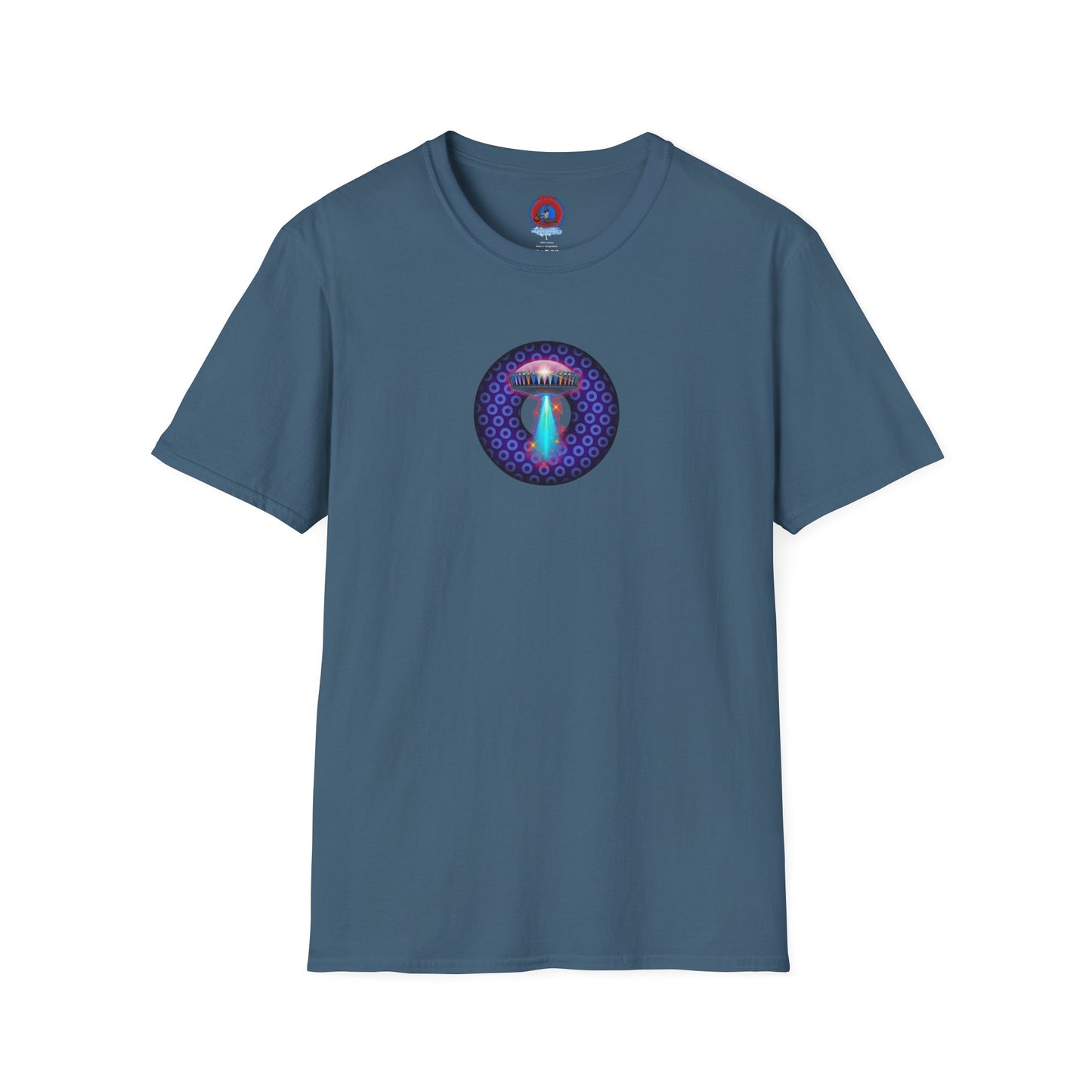 Classic Donut Tee - Unisex Soft-Style - "Donuts now Served on the Mothership" - series 1.0  - variant 5  - purple/violet paradoxical donut