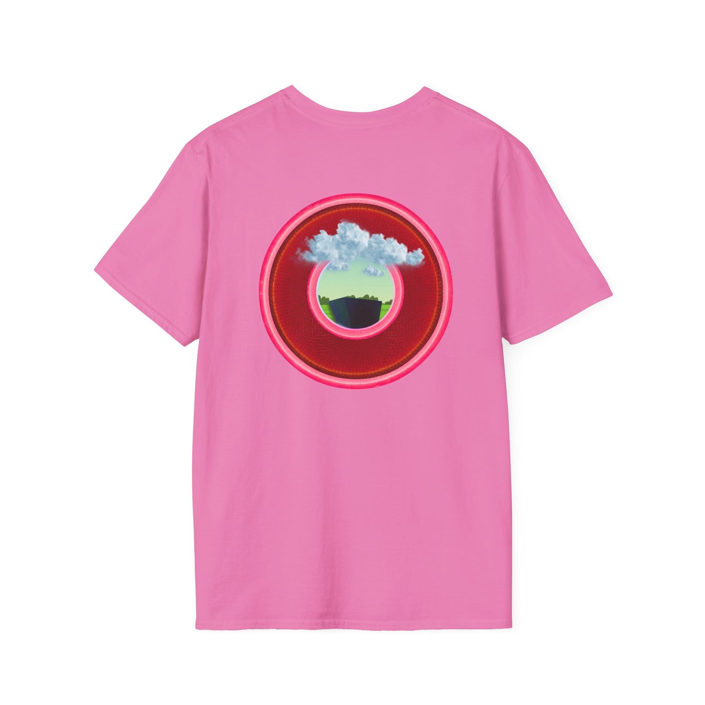 Classic Donut Tee - Unisex Soft-Style - "Got Rhombus?" - series 1.0  - variant 2 - red/pink donut