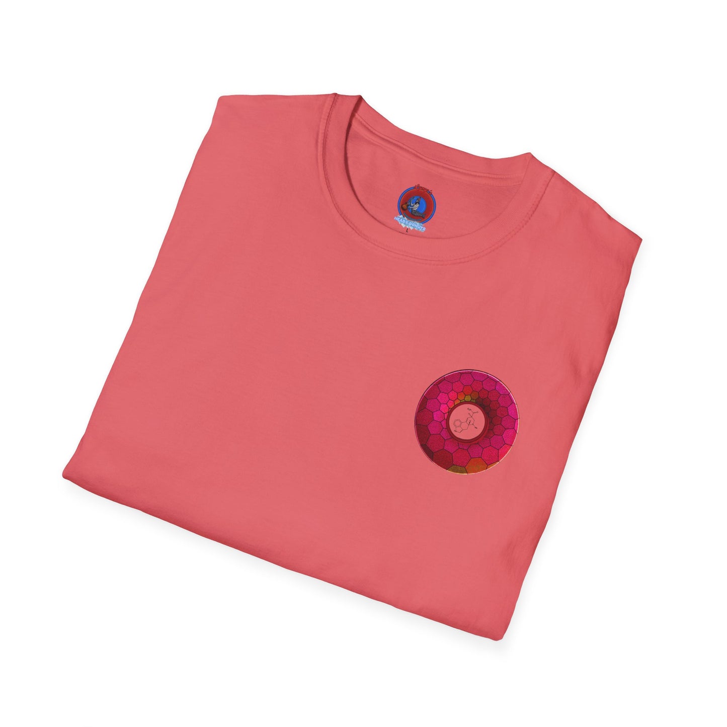 Classic Donut Tee - Unisex Soft-Style - "Dr. Albert Hofmann's Favorite Donut" - series 1.0  - variant 2 - magenta hexadonut