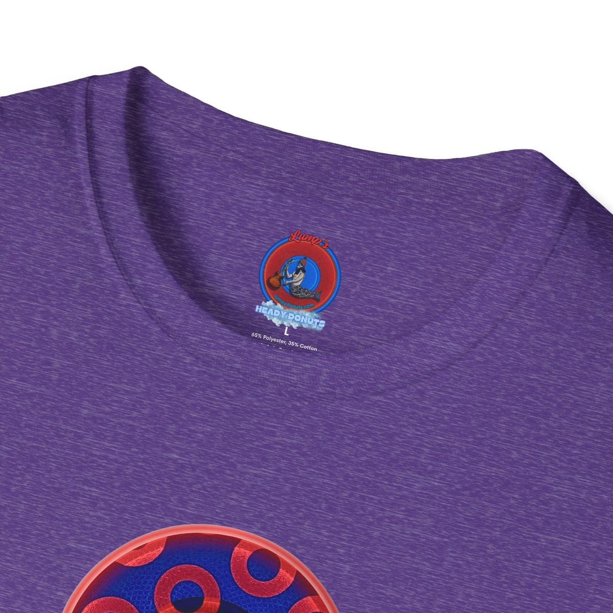 Classic Donut Tee - Unisex Soft-Style - "Kaleidoscope Abyss of Donut" - paradoxical print - variant 2 - series 1.0 - donut vortex - red/blue