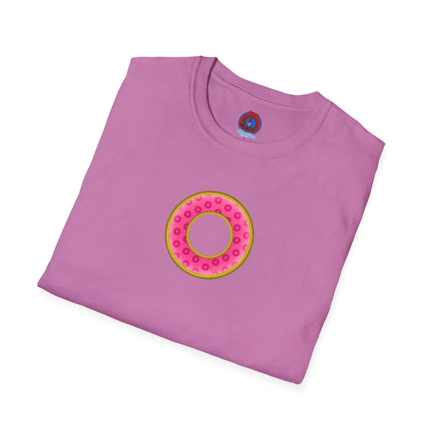 Plain Donuts/Unisex Soft-Style - "Plain Wide Mouthed Paradoxical Donuts" - pink/gold donuts