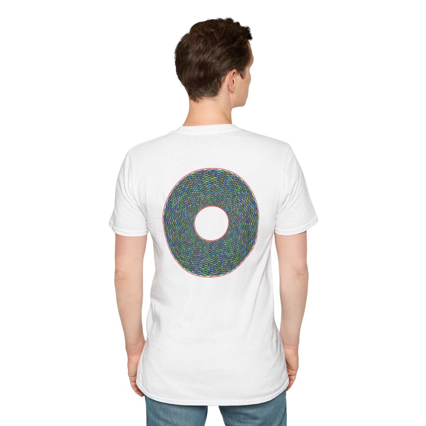Donut Classic Donut Tee - Unisex Soft-Style - "The Pixilated Donut" - series 1.0 - multi-color donut