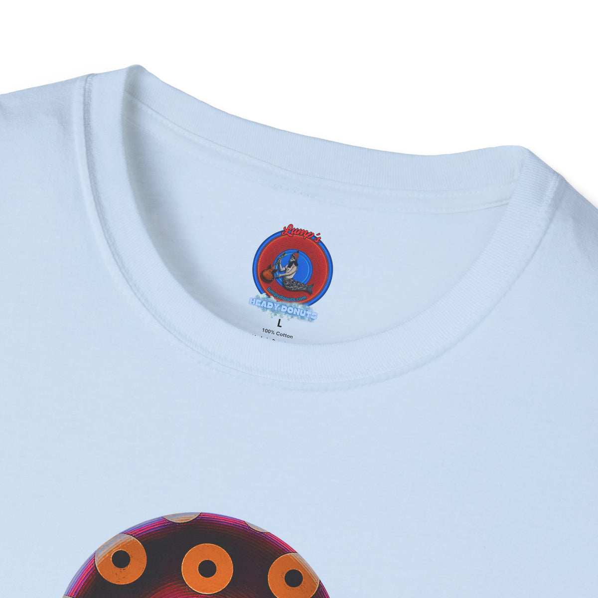Classic Donut Tee - Unisex Soft-Style - "Every 46th Day Tee Shirt" - paradoxical dark magenta/orange donut