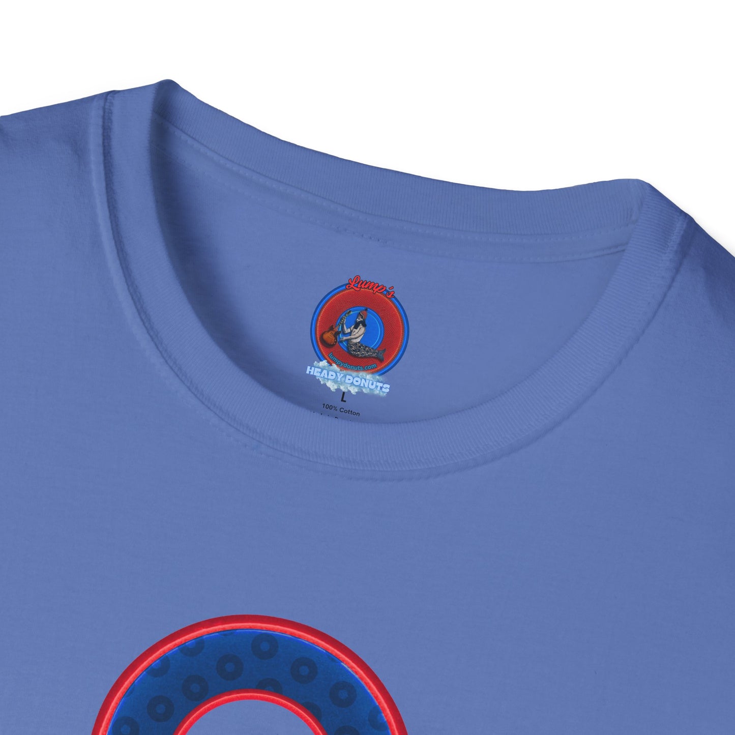 Plain Donuts/Unisex Soft-Style - "Plain Wide Mouthed Paradoxical Donuts" - dark blue/red donuts