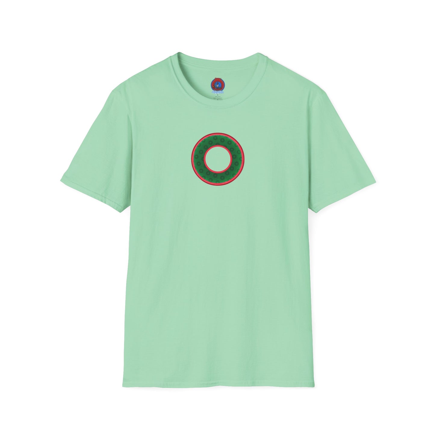 Plain Donuts/Unisex Soft-Style - "Plain Wide Mouthed Paradoxical Donuts" - dark green/red donuts