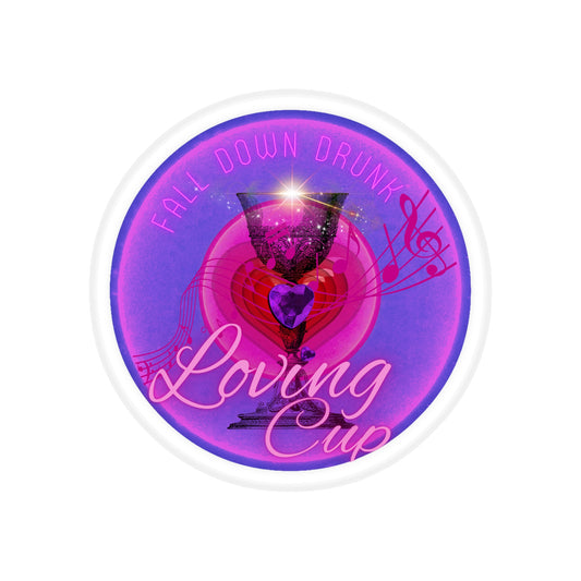 Donut Bumper/Outdoor Sticker - "The Loving Donut" - series 1.0 - pink/purple donut - [*Charity Donut] - [Die-Cut] 6"x 6"