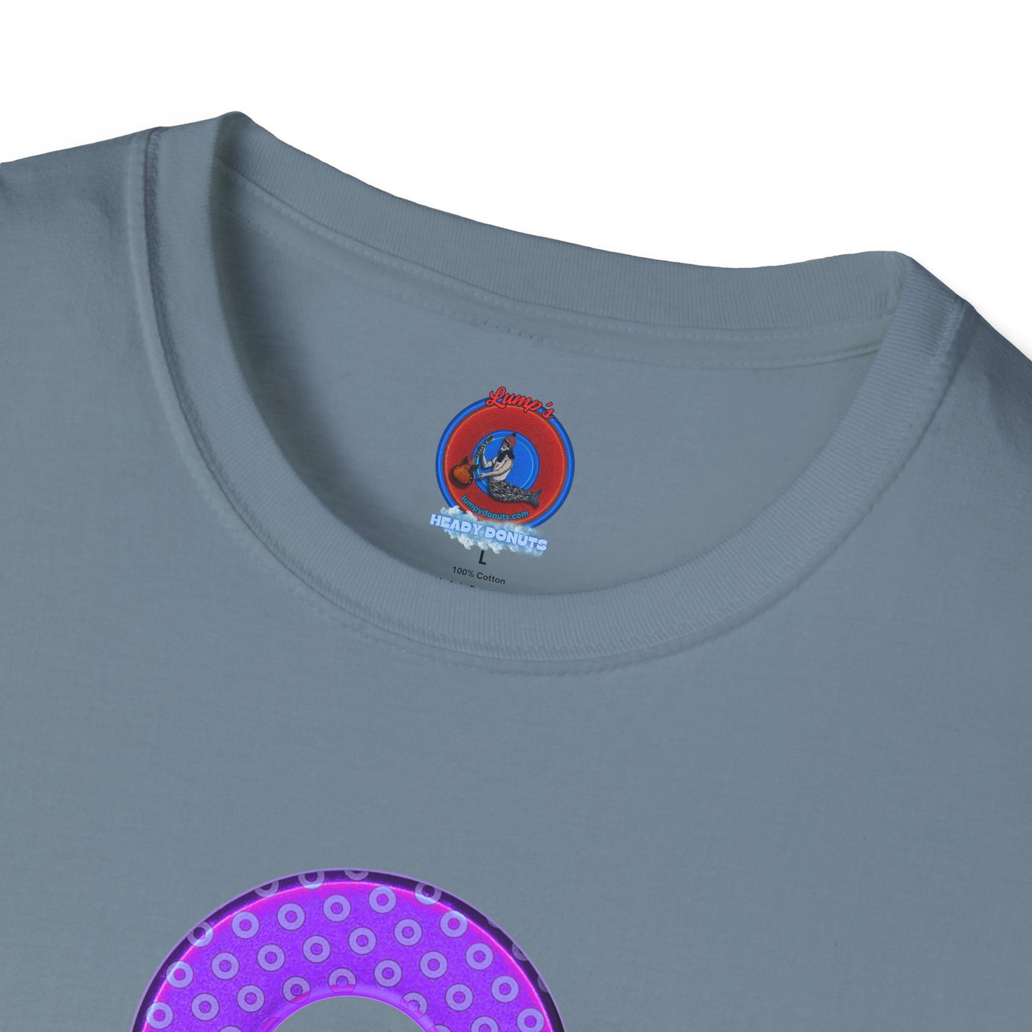 Plain Donuts/Unisex Soft-Style - "Plain Electric Paradoxical Donuts" - bright purple/light purple donuts