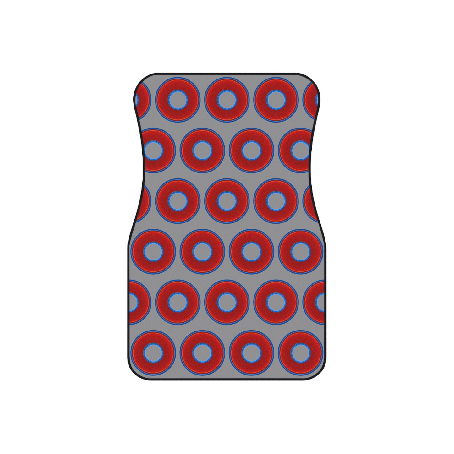 Contacted Car Mats - Set of 2/Front - vivid donut print w/gray background