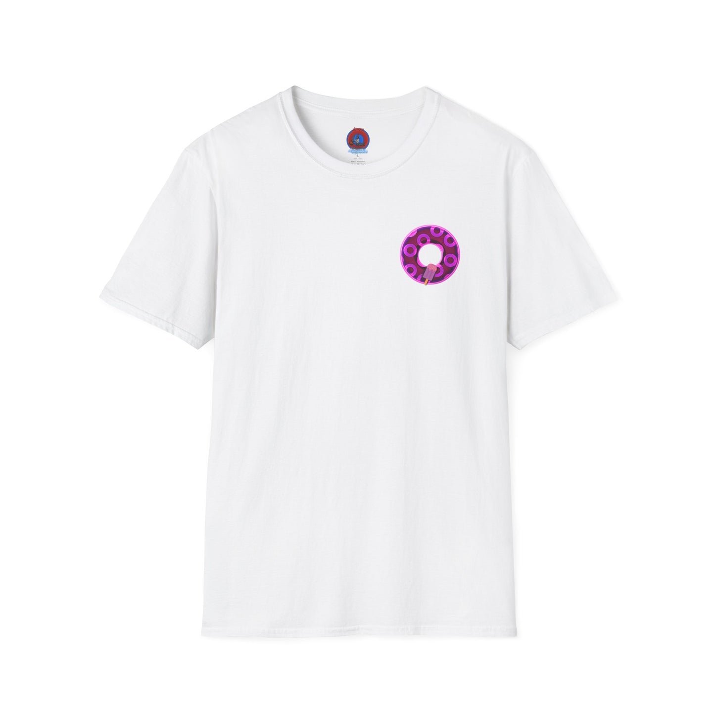 Classic Donut Tee - Unisex Soft-Style - "It's Ice Cream Popsicles - YEMSG Donut" - purple/magenta paradox donut - variant 1