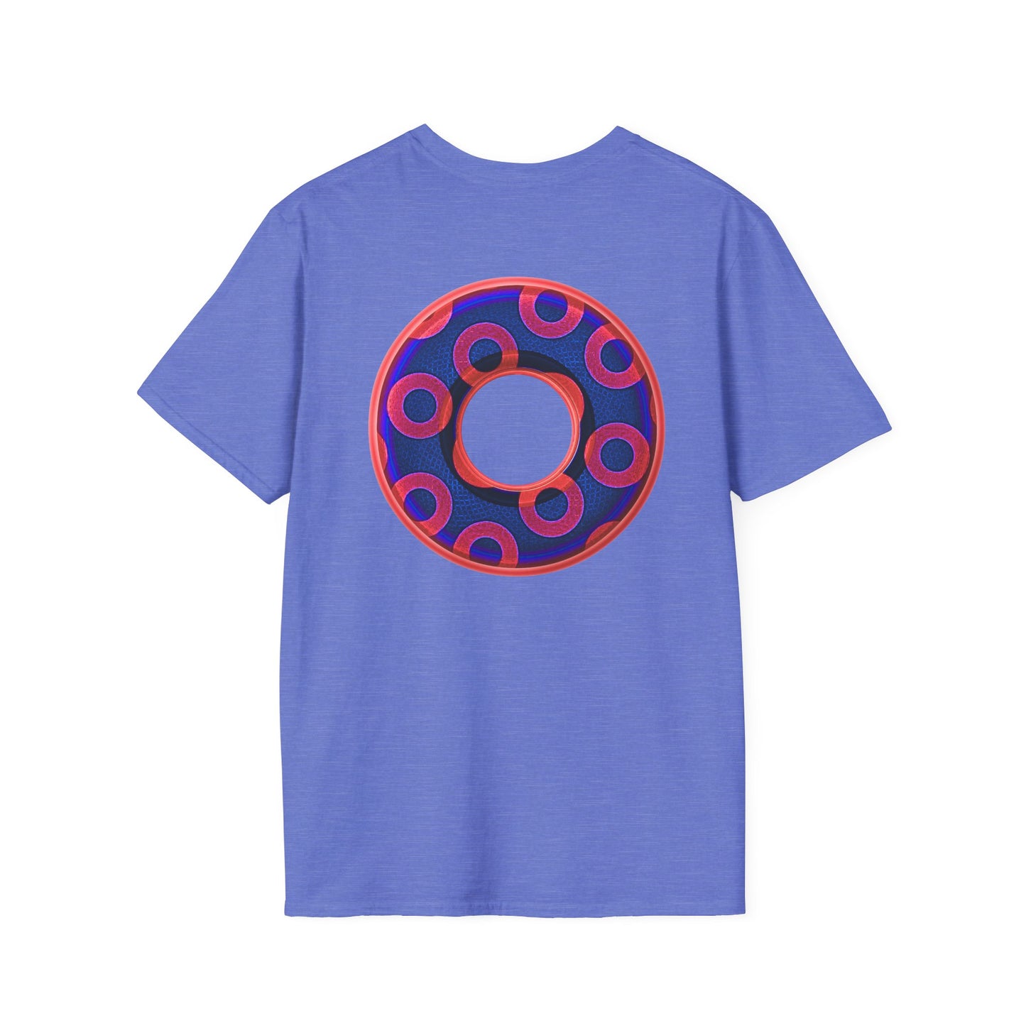 Plain Donuts/Unisex Soft-Style - "Plain Rustic Paradoxical Donuts" - red/dark royal blue donuts