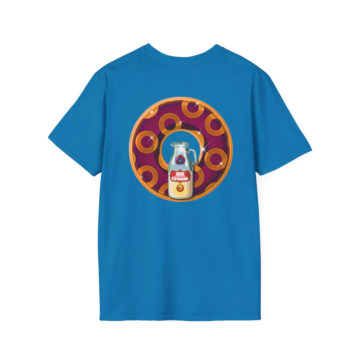Classic Donut Tee - Unisex Soft-Style - "Princely Wooked Cream - YEMSG Donut " - burgundy/orange rustic paradox donut - variant 1