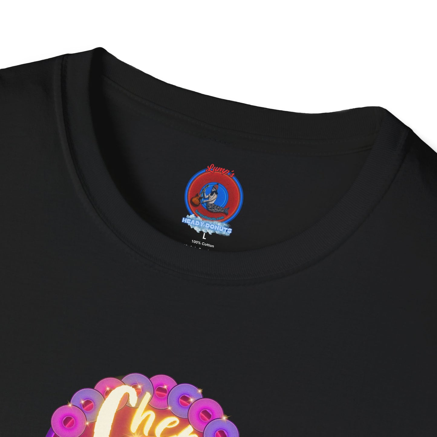 Classic Donut Tee - Unisex Soft-Style - "Chering is Caring Donut' - vivid magenta/purple donut