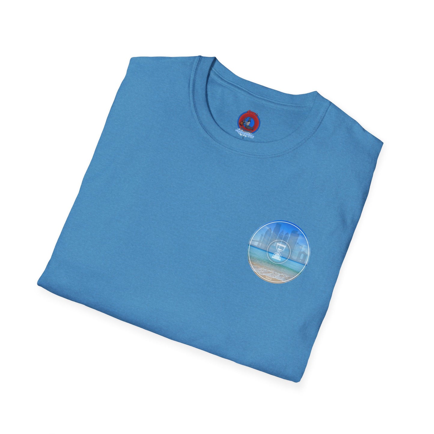 Classic Donut Tee - Unisex Soft-Style - "Philly Special: Still Loading Sand" - vivid blue  pic donut - variant 1
