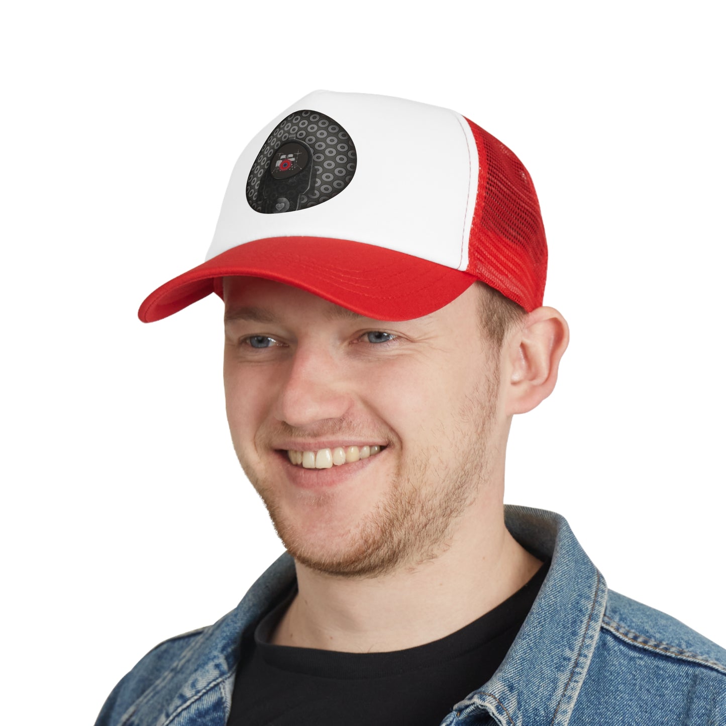Lumpy Trucker Hat - "Lifesaving Donut" - gunmetal/grey - w/small red donut